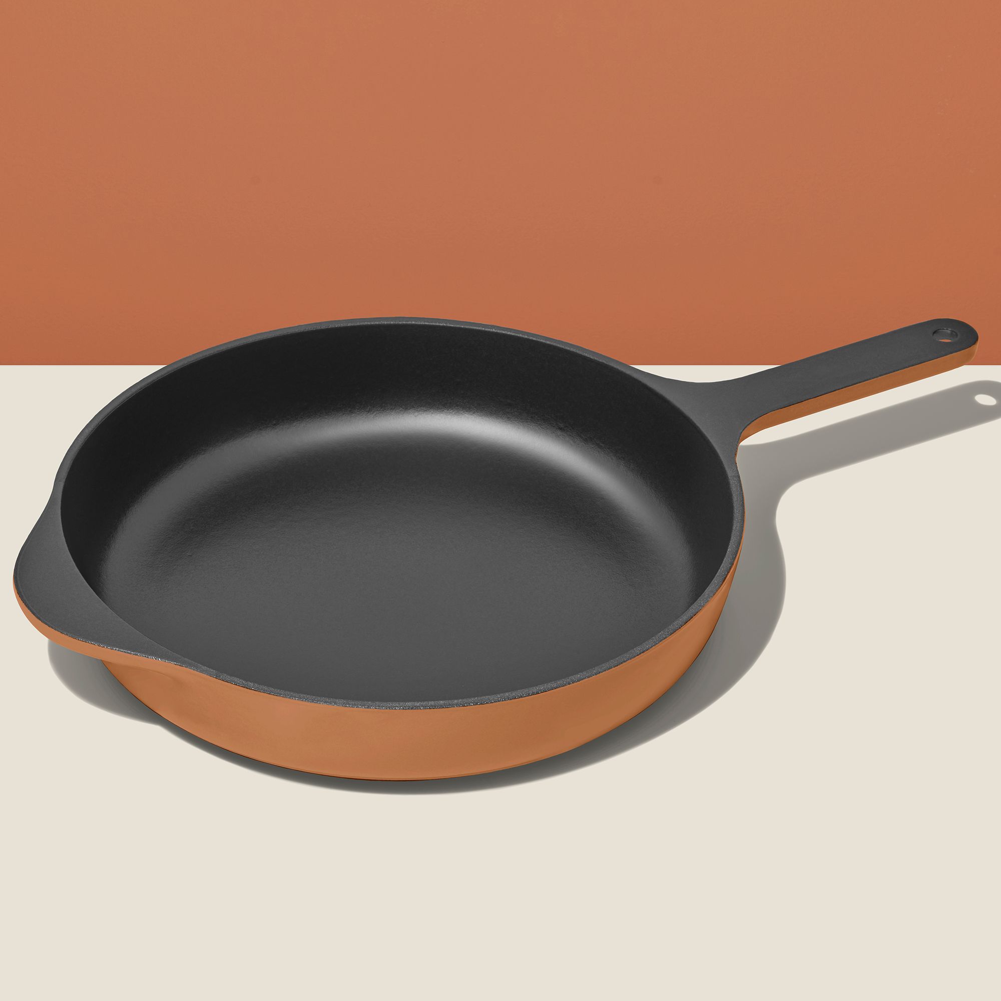 Caraway Home 10.5" Enameled Cast Iron Skillet In Rust | Non-Toxic, Oven-Safe, Long Lasting Cast Iron Pans | For Versatil