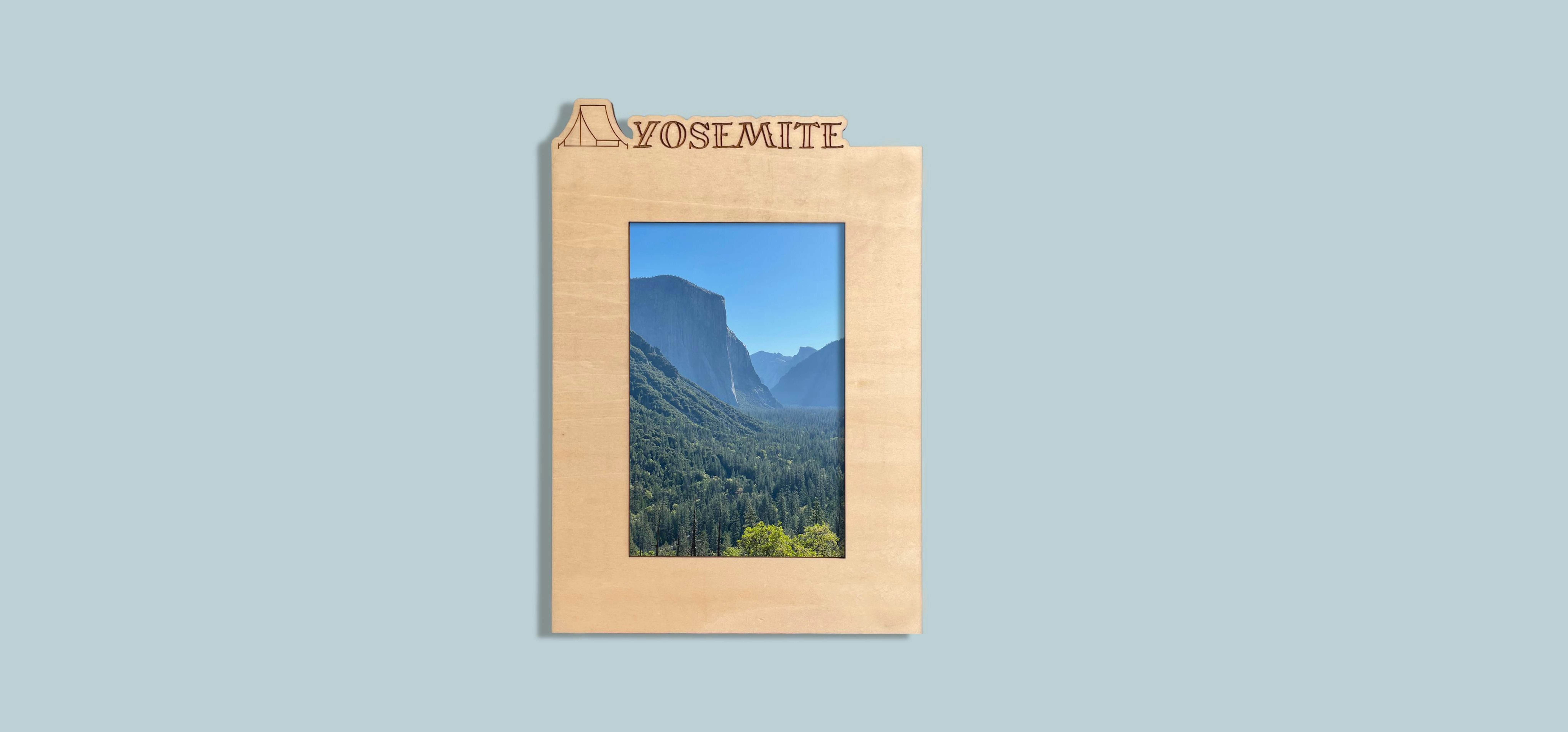 A completed, laser cut photo frame