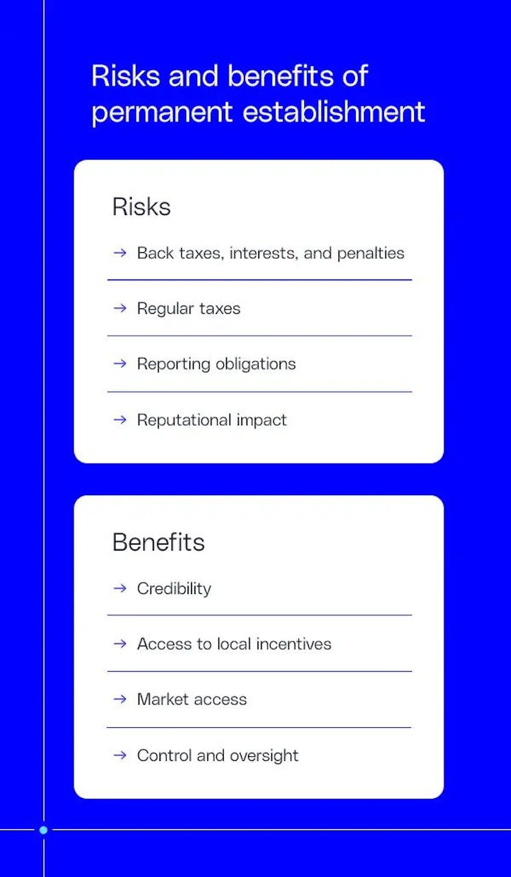risks and benefits of permanent establishment