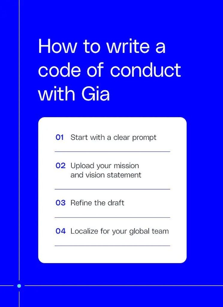 how to write a code of conduct with Gia