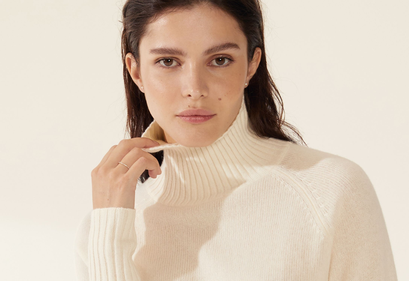 Woman in cashmere sweater