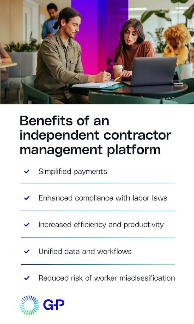 Benefícios da gestão de trabalhadores independentes