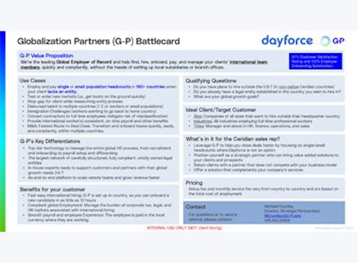 Hanya untuk Penggunaan Dayforce Battlecard