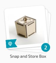 Screenshot of the snap and store box button on the user dashboard in the Glowfore App