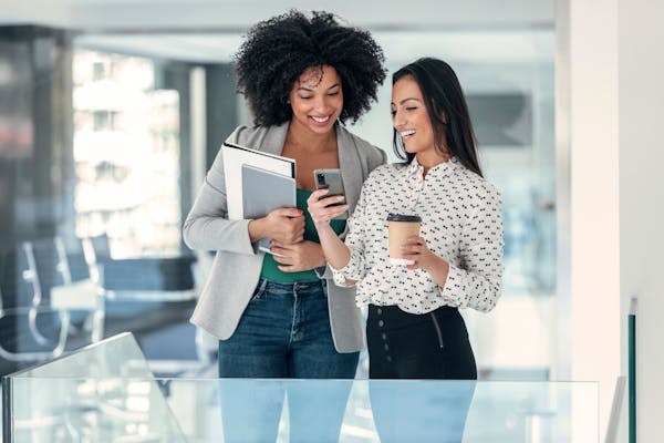 Women looking at phone