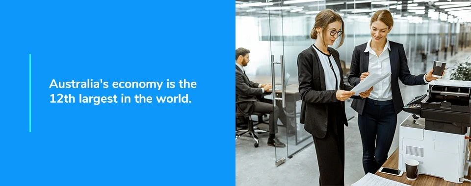 Australia's economy is the 12th largest in the world