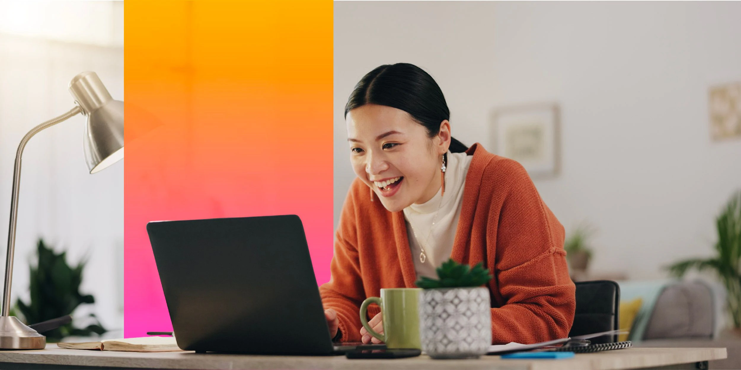 Startup employee at laptop