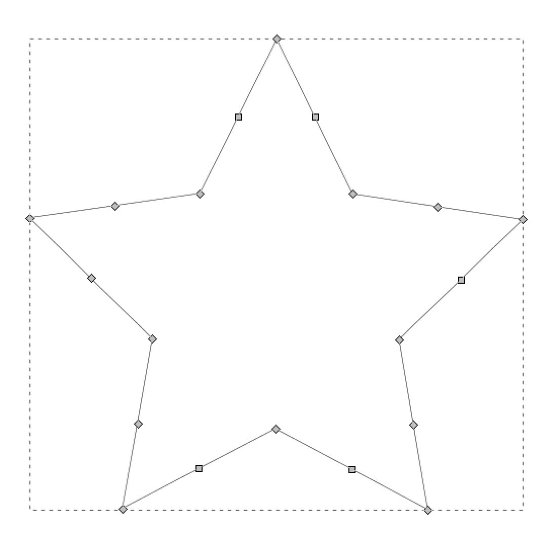 Screenshot of a star drawn in Inkscape