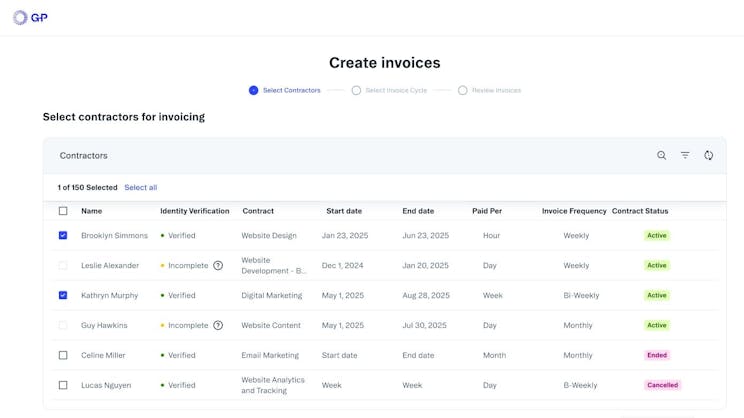 Image of G-P Contractor invoice management platform for contractors