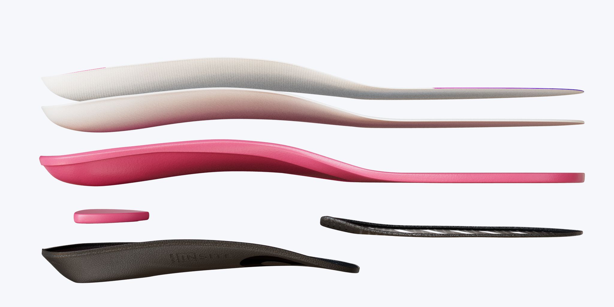 Move Game Day Pro insole exploded view, six layers separated