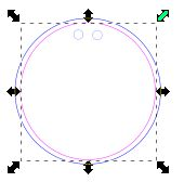 Screenshot of resizing a circle in Inkscape