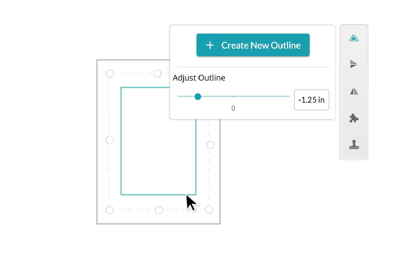 A screenshot of using the outline tool in the Glowforge App