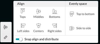 Screenshot of the align & distribute menu in the Glowforge App