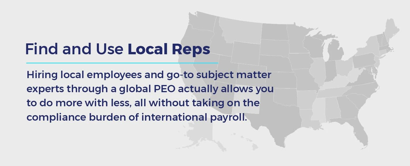 Find and use local reps for expansion in a foreign country