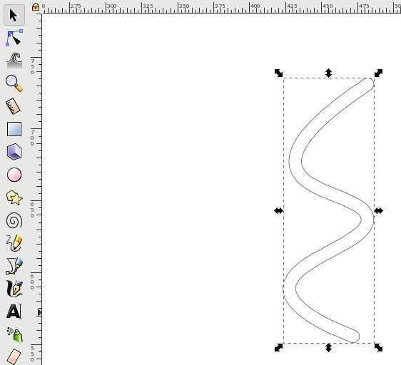 Screenshot of an outlined path in Inkscape