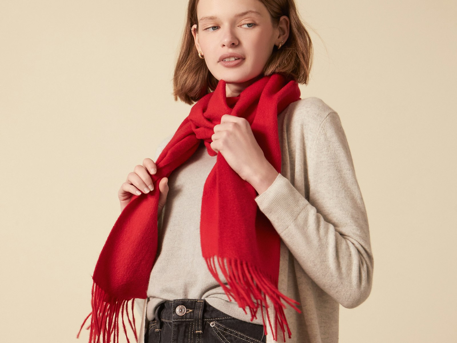 Model wearing a scarf