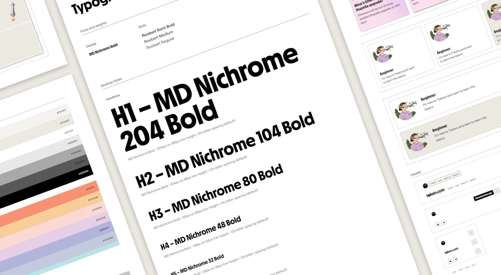A webpage with a focus on typography, specifically showcasing various styles and weights of the "MD Nichrome" font