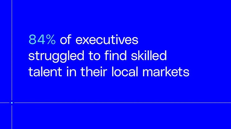 84% of executives experienced skilled talent shortages