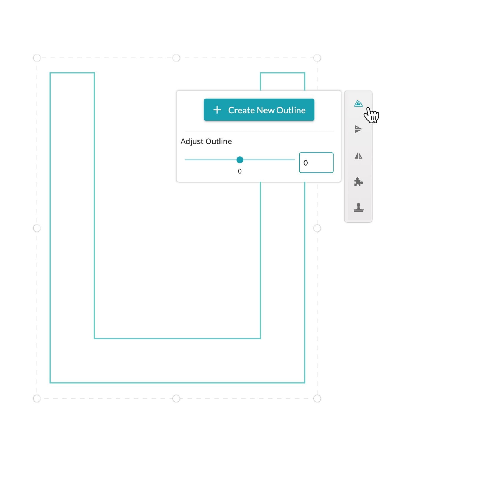 A screenshot of 3 rectangles that have been combined in the Glowforge App