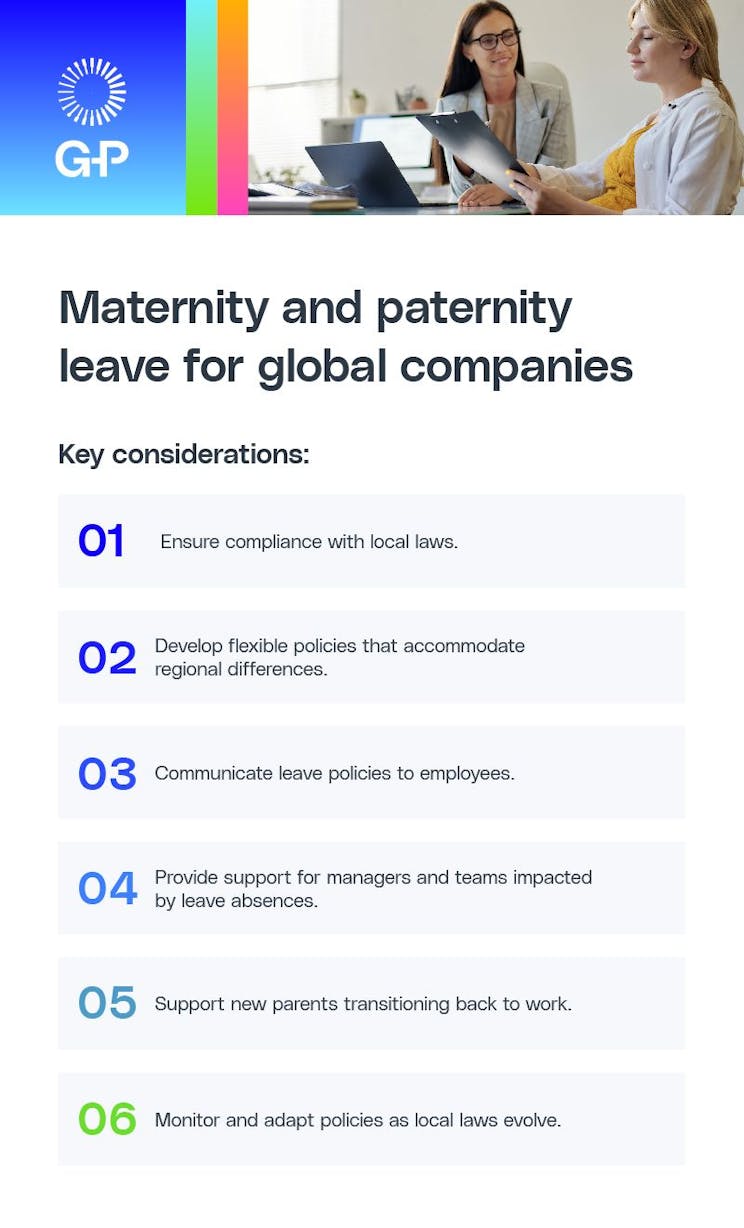 Congedo di maternità e paternità per aziende di tutto il mondo. Considerazioni chiave