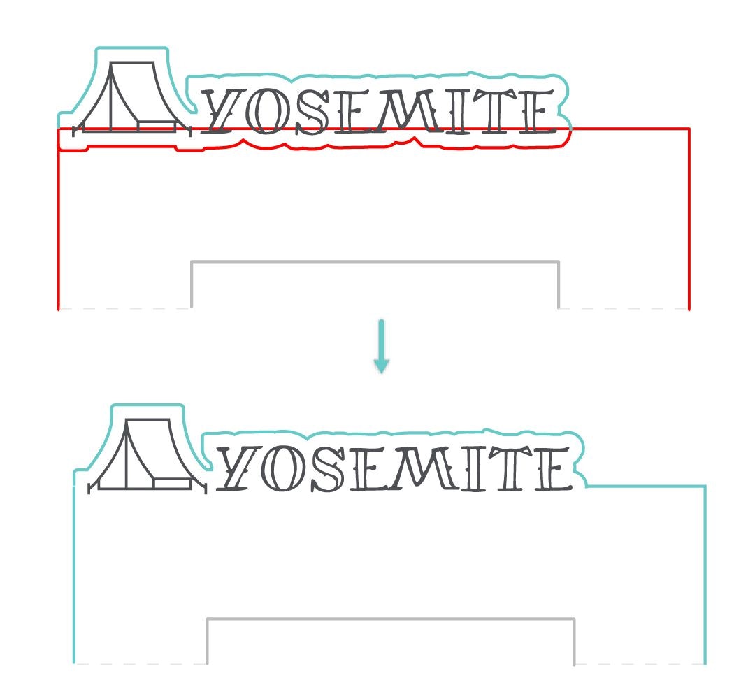 A screenshot of deleting overlapping linesin the Glowforge App