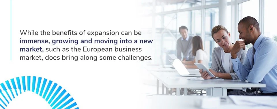 Man and women discussing potential expansion benefits for business.