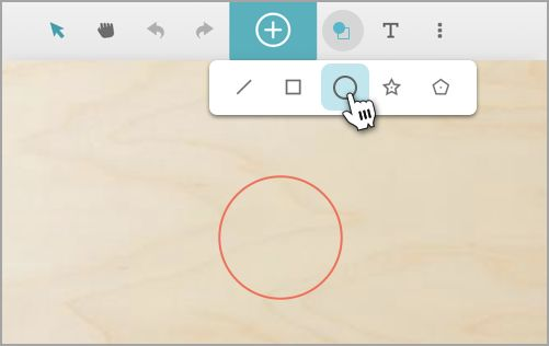 Screenshot of the circle tool in the Glowforge App