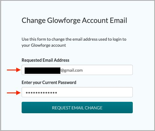 Glowforge account email change form