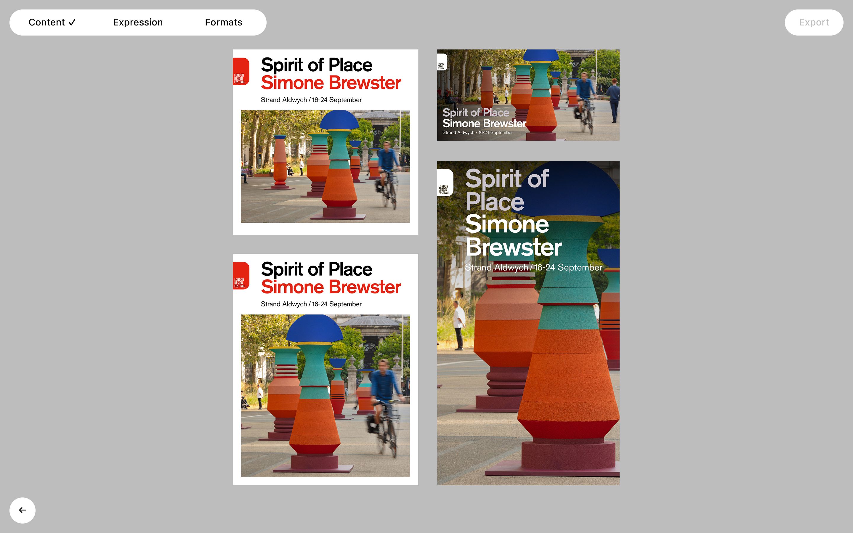 Smart image handling. Stop recreating assets that already exist. The platform connects to your digital asset library, suggests contextually relevant imagery, and applies correct treatments automatically — background removal, recoloring, intelligent focal-point cropping.
