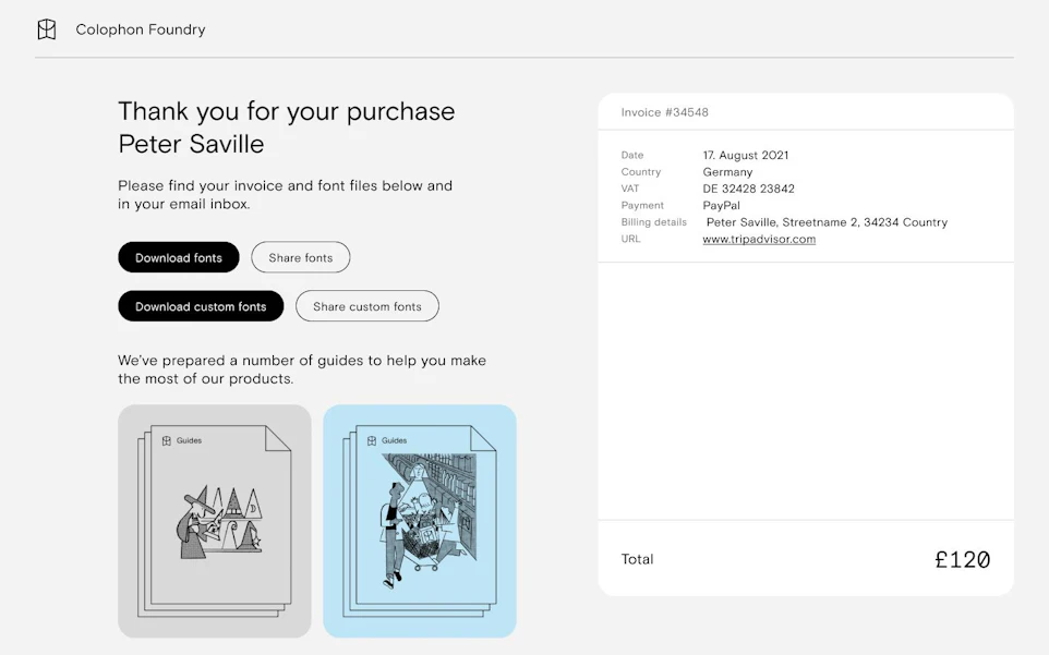 Peter Saville buying a font