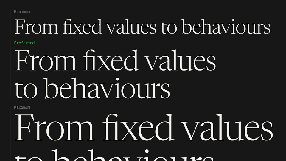 From fixed values to behaviours