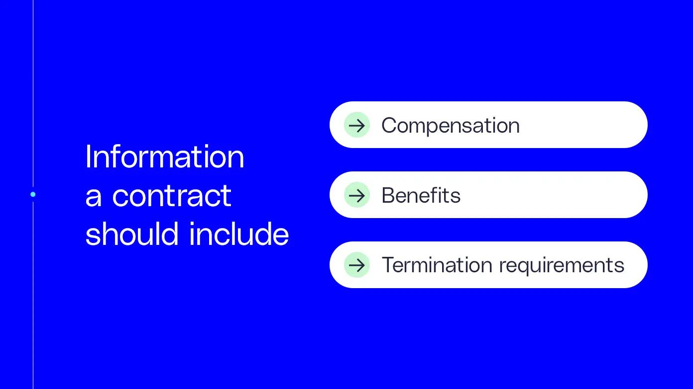 information a contract should include