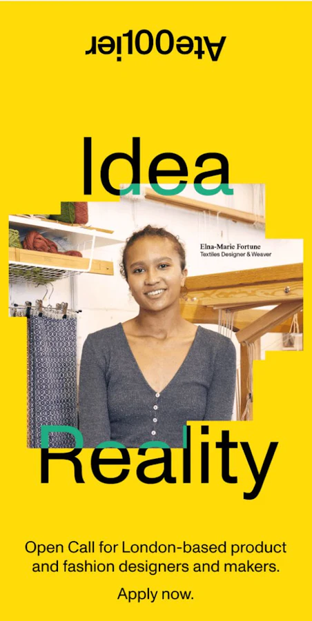 A promotional poster with a yellow background