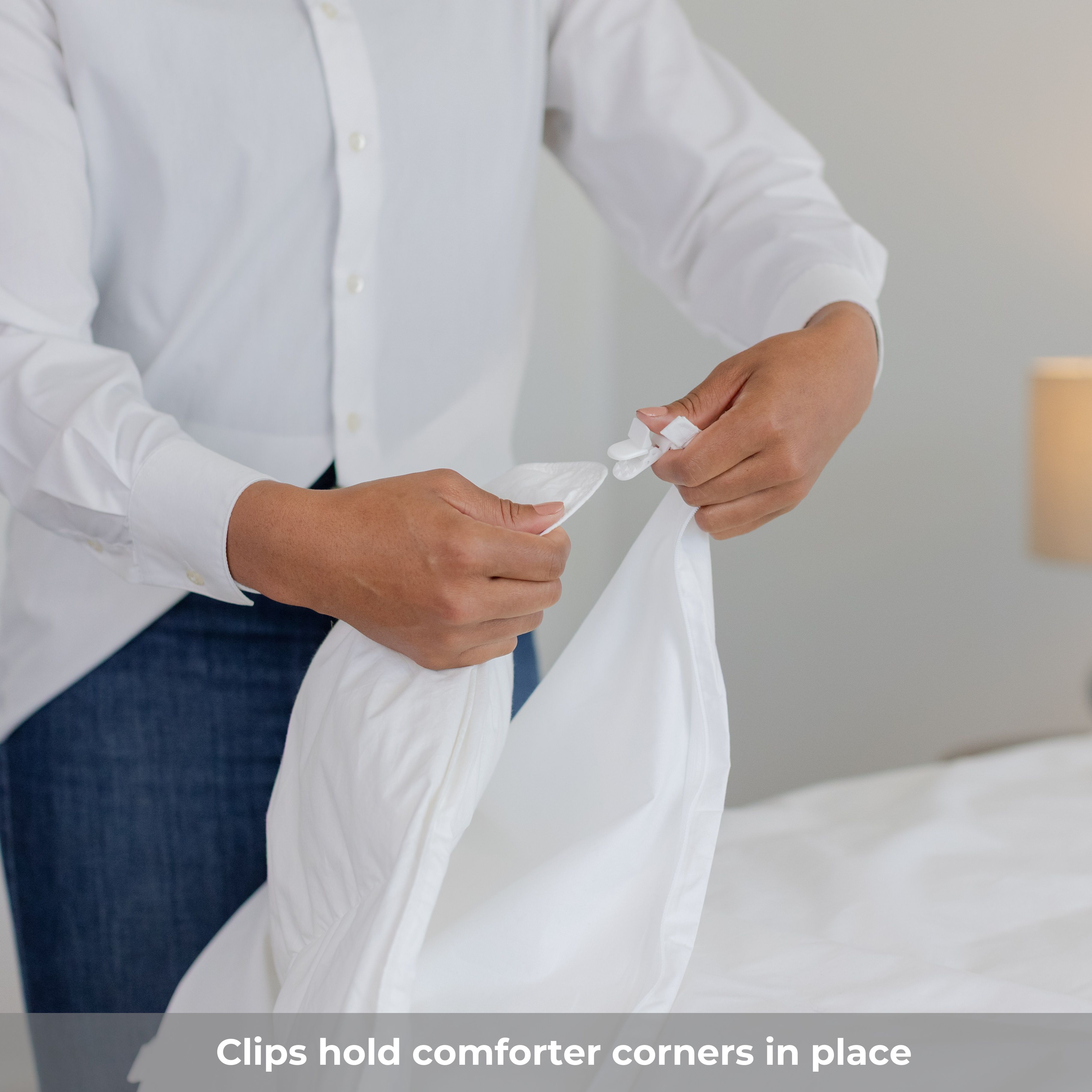 QuickZip duvet cover corner clips callout
