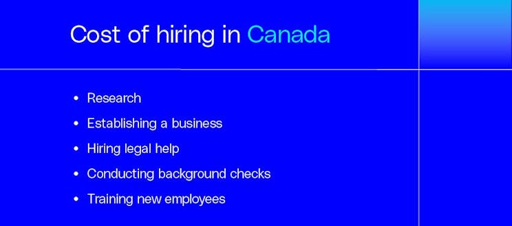 The cost of hiring an employee in Canada
