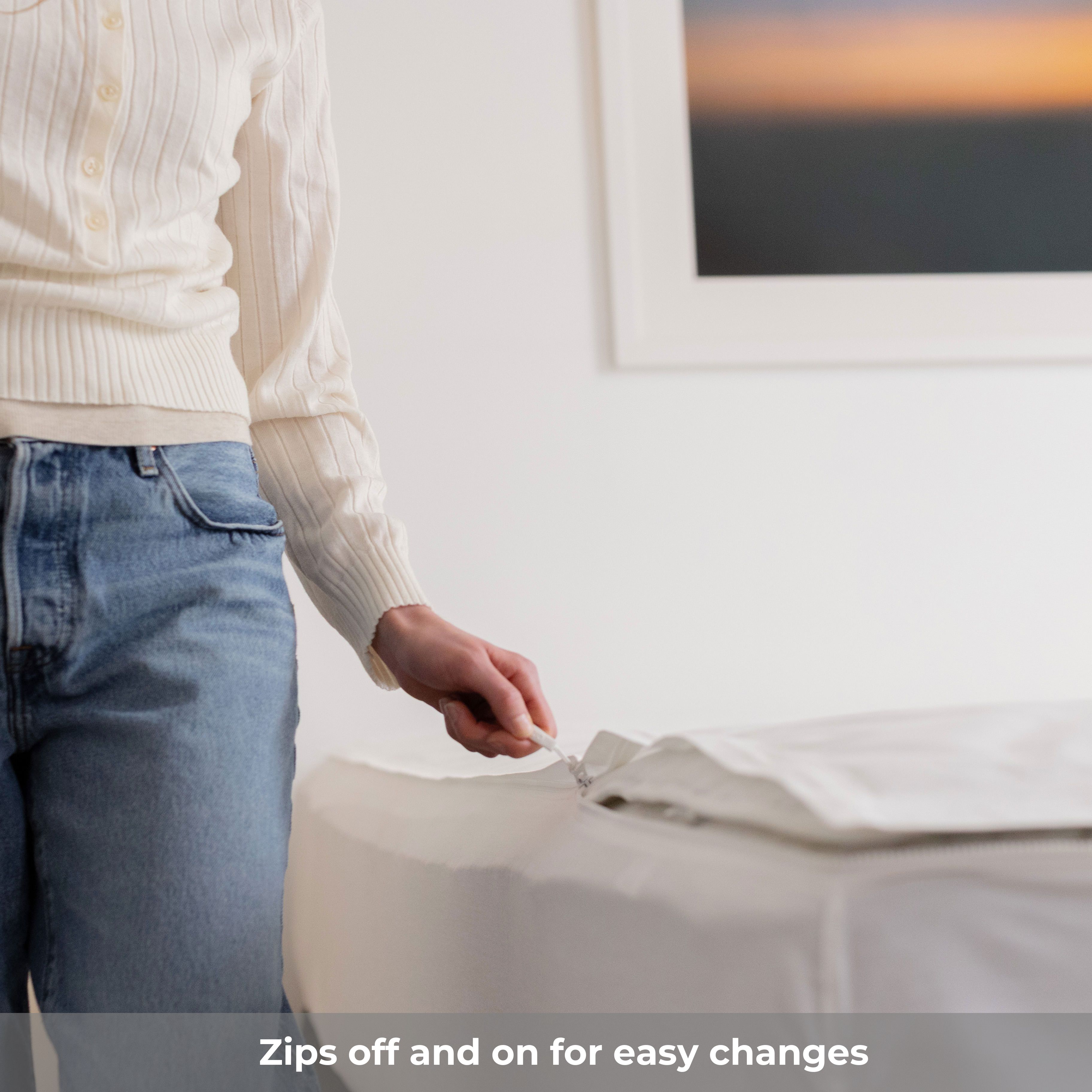 QuickZip Zip Sheet zips off and on for easy changes
