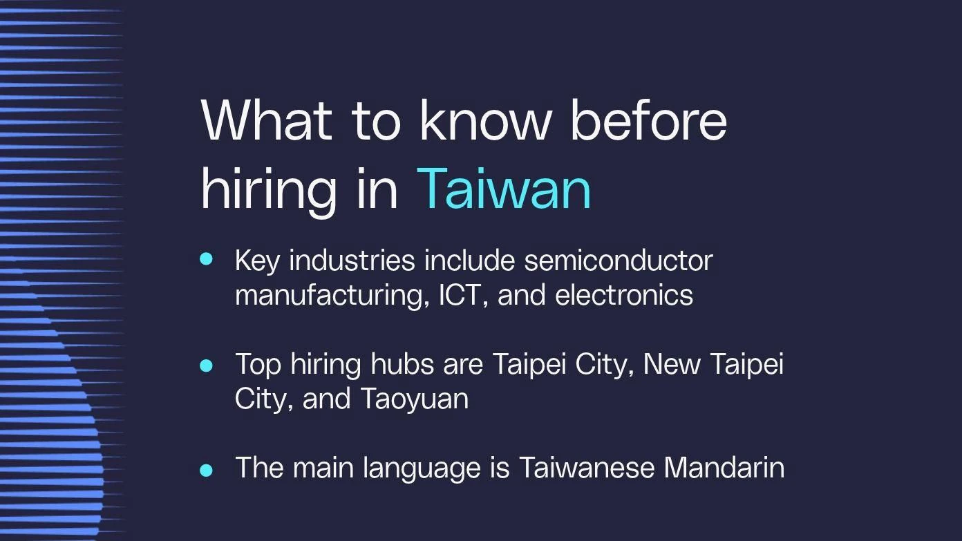 Business team reviewing hiring requirements in Taiwan​​ 