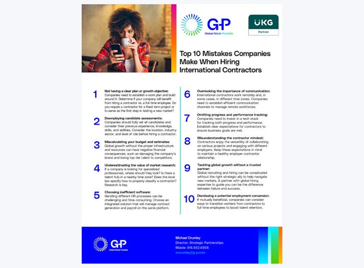 Ukg Top Ten Mistakes Companies Make When Hiring Contractors Cover