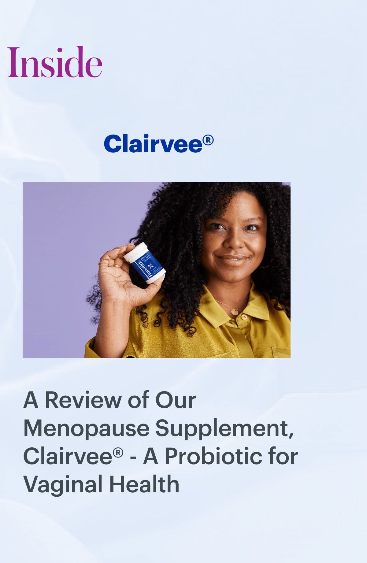 A Review of our Menopause Supplement, Clairvee - A Probiotic for Vaginal Health
