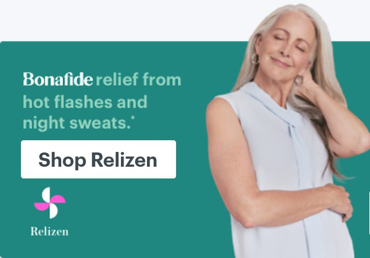 Bonafide relief from hot flashes and night sweats. Shop Relizen