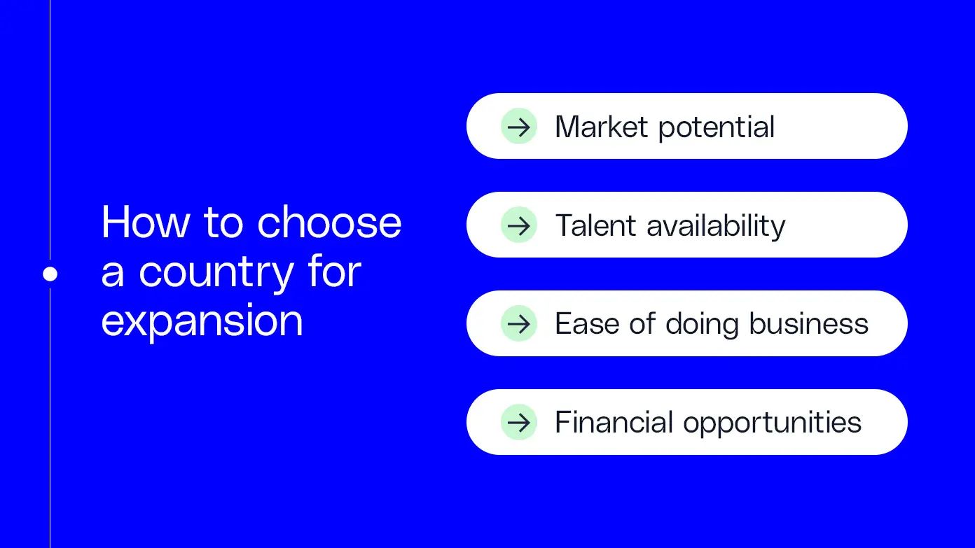 확장할 국가를 선택하는 방법