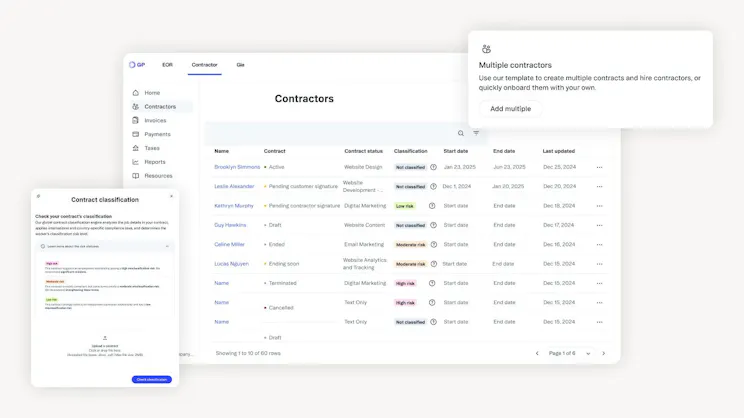 G-P Contractor dashboard