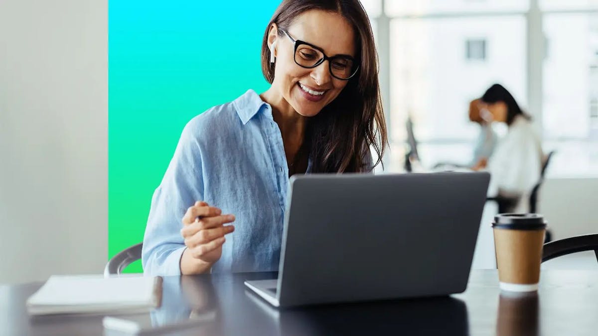 woman working on computer