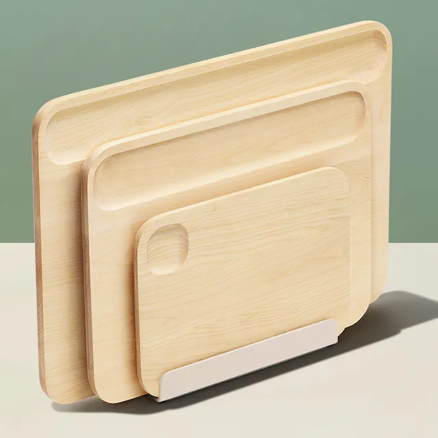 Caraway Home 4 Piece Cutting Board Set | FSC-Certified Birch Wood, Non-Toxic & Microplastic-Free Cutting Boards | Sustai