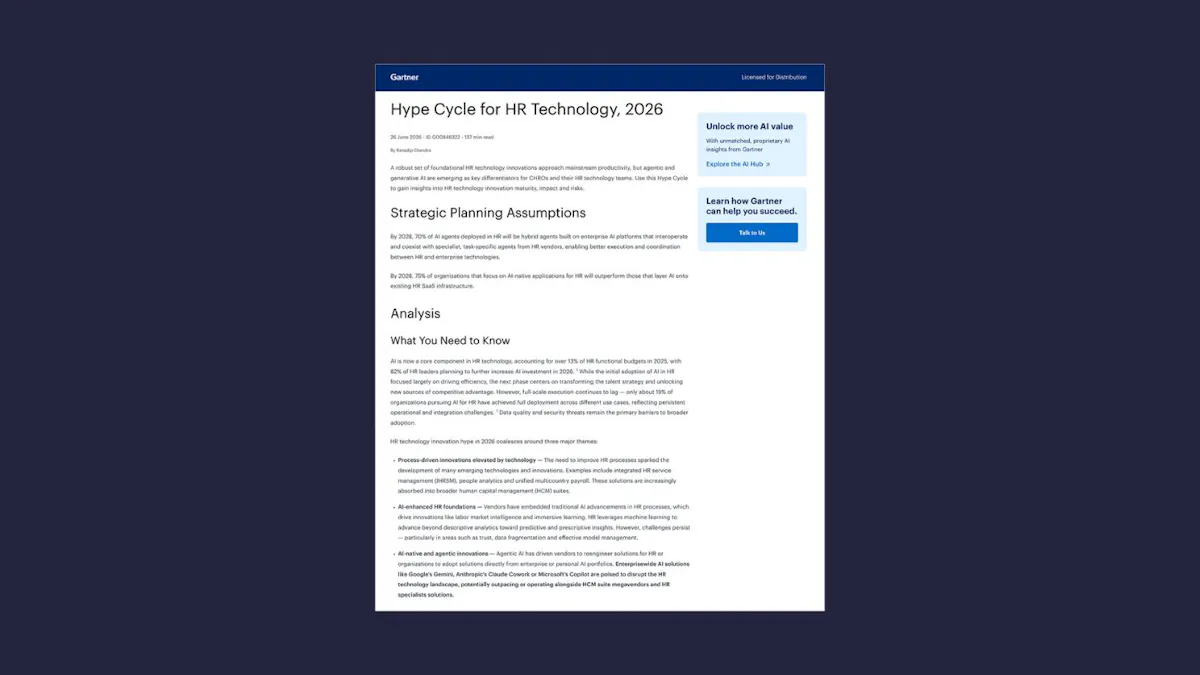 Resource | Gartner® Hype Cycle™ for HR Technology, 2026 | Thumbnail