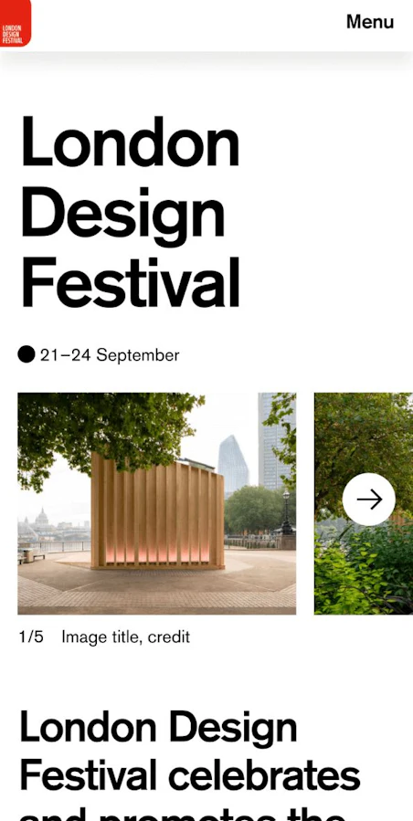A promotional poster for the London Design Festival, which is scheduled for 21-24 September