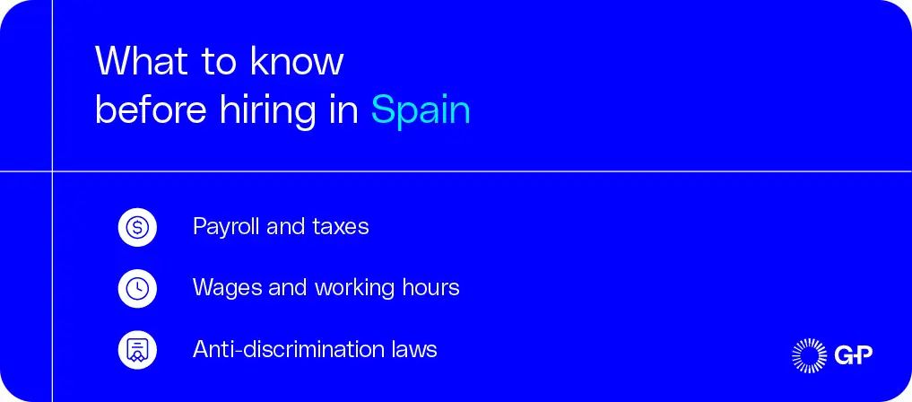 What to know before hiring in Spain from payroll and taxes to wages and laws.