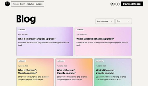 A webpage with a blog section titled "Blog" at the top