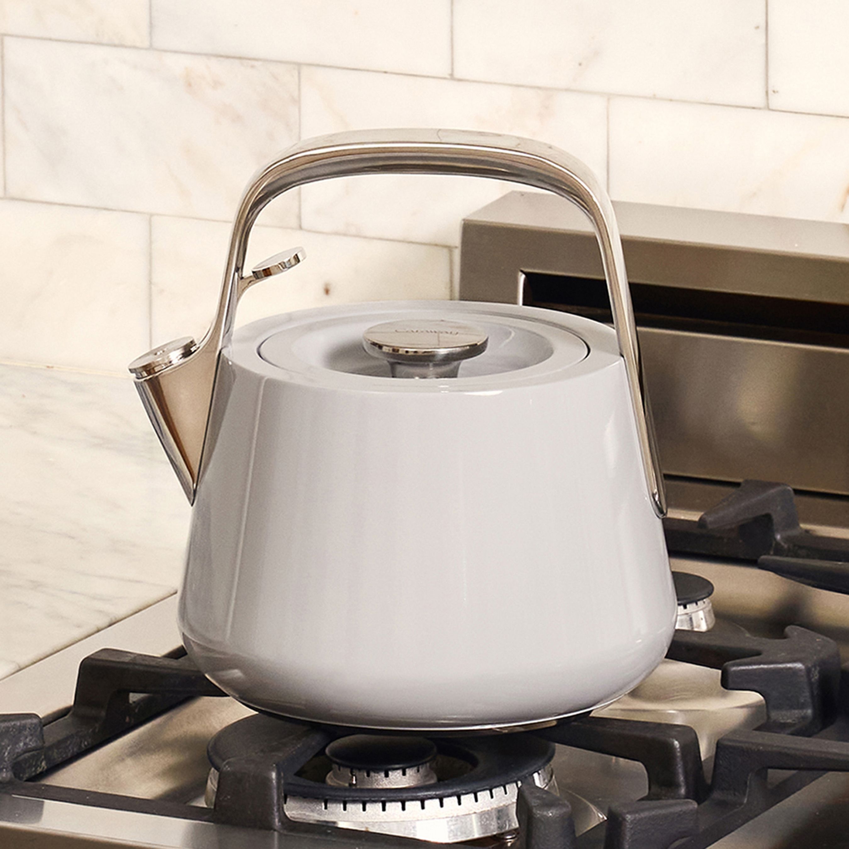 Tea Kettle In Gray | Non-Toxic Stainless Steel Body | Caraway