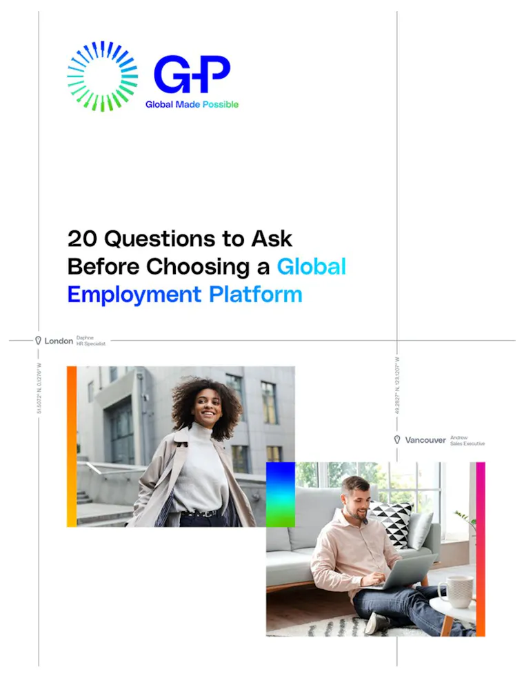 Zasoby | 20 Pytania, które należy zadać przed wyborem globalnej platformy zatrudnienia™ (Globalna platforma zatrudniania) | Hero Image